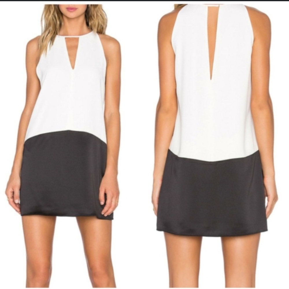 Parker Women's Black and White color block dress sz large